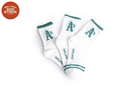 MLB Stripe Logo Socks A's (Green)